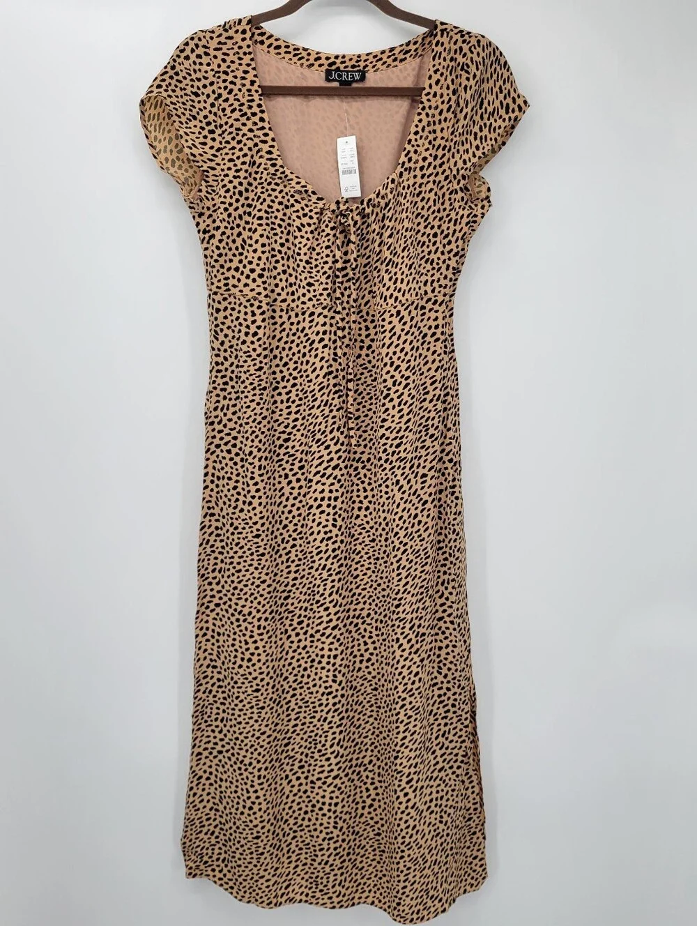 J Crew Squareneck slip dress in spot print CN842 Size 8 NWT